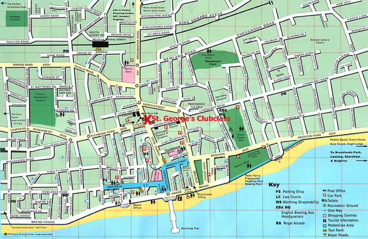 Stadtplan von Worthing bei Brighton